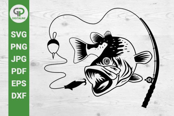 Bass Fish SVG Fishing Rod SVG: Craft Your Next Project