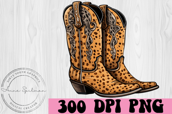 Cheetah Leopard Cowgirl Boots: A Wild Western Clipart