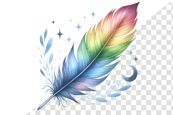 Elevate Your Brand with Feather Rainbow Hope Watercolor Clipart