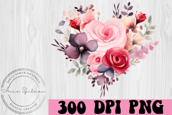 Embrace Organic Beauty with Watercolor Floral Heart Clipart
