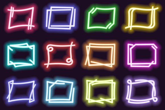 Glowing Rectangle Neon Frames: A Designer's Toolkit