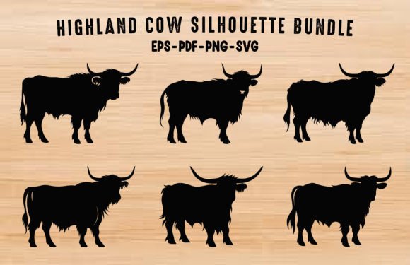 Highland Cow Silhouettes: A Designer's Clipart Bundle