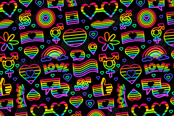 Neon Pride Seamless: A Vibrant Vector for Bold Design