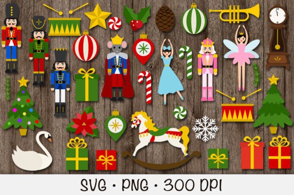 Nutcracker SVG PNG Bundle: Festive Design Assets