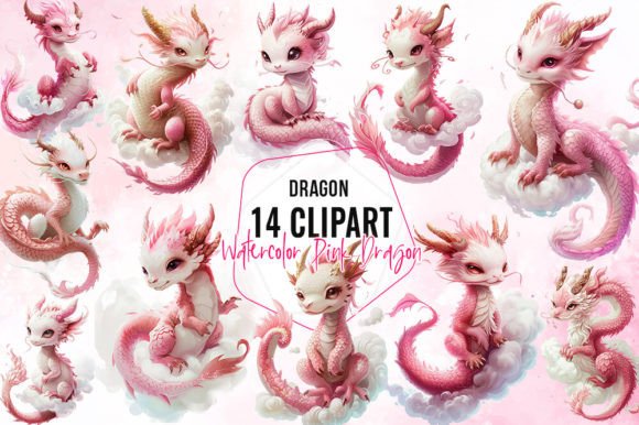 Unleash Charm with Pink Baby Dragon Sublimation Clipart