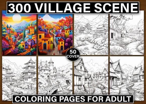 Unveiling the Charm of 300 Village Scene Coloring Pages for KDP